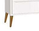 Ver imagem 3 de Cômoda Gaveteiro Théo New Branco Fosco com Madeira - MoveisAqui