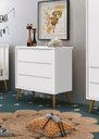 Ver imagem 2 de Cômoda Gaveteiro Théo New Branco Fosco com Madeira - MoveisAqui