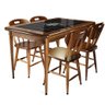 Mesa Retangular para Varanda Gourmet em Madeira e 28 Azulejos com 4 Cadeiras de Madeira - Familia e - 1