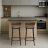 Kit 2 Bancos para Bancada Cozinha Gourmet Junco Cappuccino Balcão Ilha Banqueta 60cm Itagold - 6