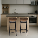 Ver imagem 6 de Kit 2 Bancos para Bancada Cozinha Gourmet Junco Cappuccino Balcão Ilha Banqueta 60cm Itagold