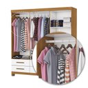 Ver imagem 7 de Guarda-Roupa 6 Portas 6 Gavetas com Espelho e Pés Denver Branco/Cinamomo