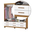 Ver imagem 6 de Guarda-Roupa 6 Portas 6 Gavetas com Espelho e Pés Denver Branco/Cinamomo