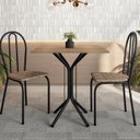 Ver imagem 1 de Conjunto Sala de Jantar para Cozinha Mesa Tampo BP Quadrada e 2 Cadeiras Juliete Yescasa Preto/Rattan/Demolição
