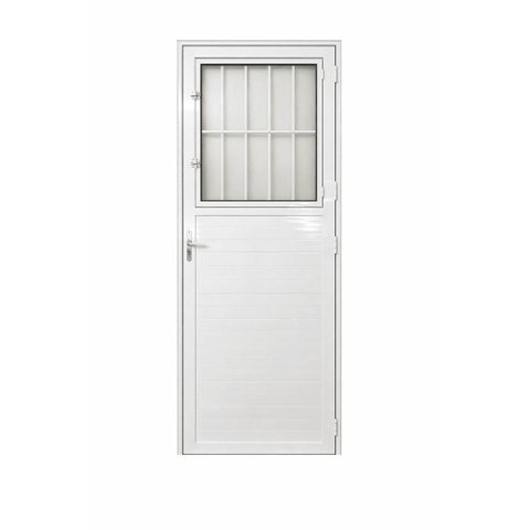 Porta de Giro Alumínio Branco Social Lambril 2V Maxx - 210x80 - Esquerda