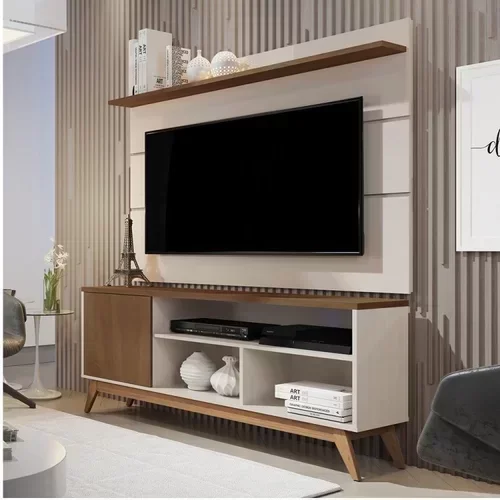 Ver imagem 1 de Rack Malbec com Painel Vivare 1.36 Off White/Freijó