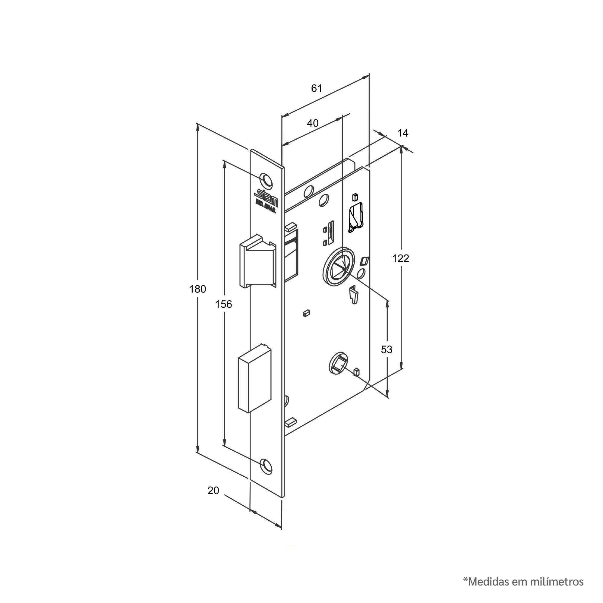 Fechadura Externa 1601/09 Esp.inox Stam - 2