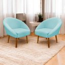 Ver imagem 2 de Kit 2 Poltronas Decorativa para Sala Recepção Manicure Consultório Stella Suede