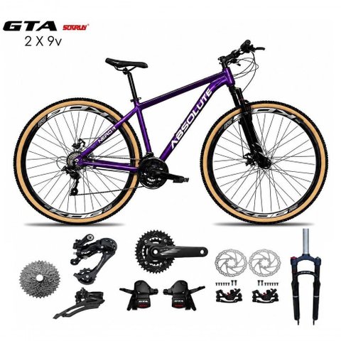 Bicicleta Nero 6 Mountain Bike Aro 29 Alumínio 18 Marchas Absolute Roxo Quadro 19