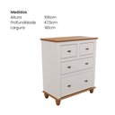 Ver imagem 3 de Cômoda para Quarto de Bebê 4 Gavetas Joy Branco/Off White/Nogueira