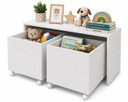 Ver imagem 1 de Mesa Infantil Organizadora com Baús e Rodizios Branco
