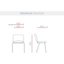 Ver imagem 2 de Kit 4 Cadeira Escritório Fixa Empilhável Slim Estofado Macio