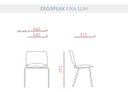 Ver imagem 2 de Kit 4 Cadeira Escritório Fixa Empilhável Slim Estofado Macio