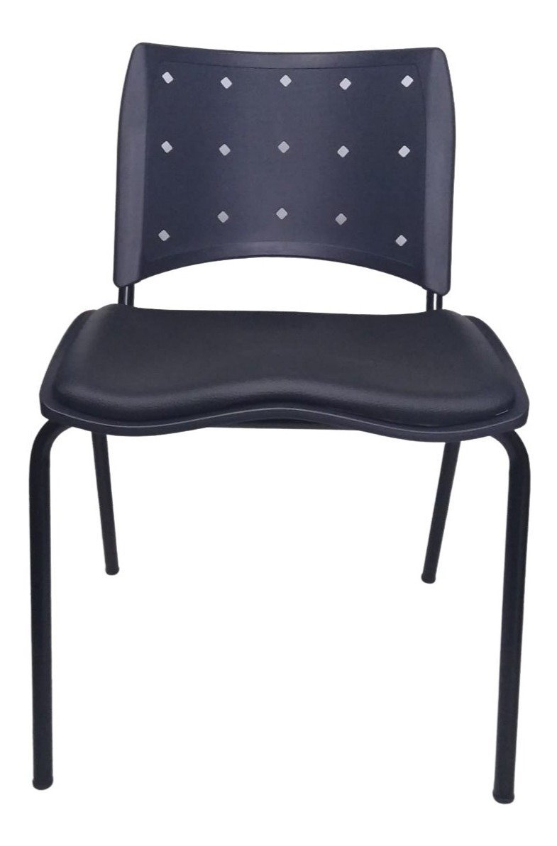 Kit 4 Cadeira Escritório Fixa Empilhável Slim Estofado Macio - 4