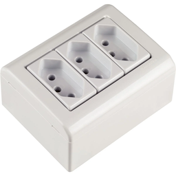 Tomada Tripla 10a Sobrepor Branco Ref 57304/027 Lizflex Tramontina - 3