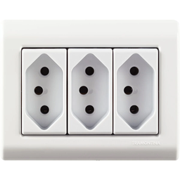 Tomada Tripla 10a Sobrepor Branco Ref 57304/027 Lizflex Tramontina - 2