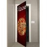 Adesivo Para Porta Pizza Fundo Vermelho- 73X210Cm - 3