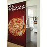 Adesivo Para Porta Pizza Fundo Vermelho- 73X210Cm - 2