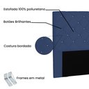 Ver imagem 4 de Cabeceira King 1,95m Tânia Suede Azul Marinho - Pallazio