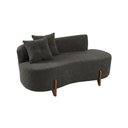 Ver imagem 2 de Sofá Orgânico c/2 Almofadas 1,40 cm Curvo Sala Recepção Luna Boucle Cinza Escuro - Montanaris Decor