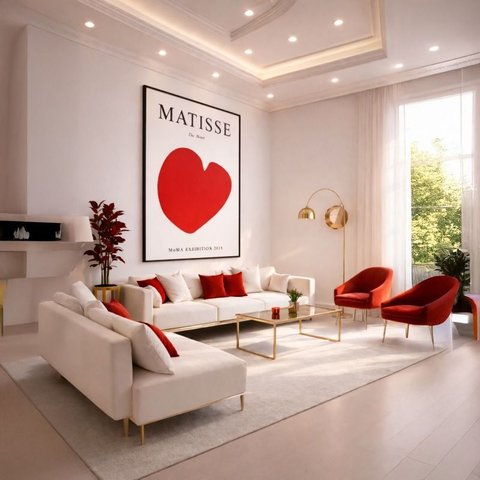 Quadro Canvas Henri Matisse The Heart 90x60cm Mold Branca