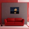 Quadro Lua Reflexo No Lago Noite Decorações Com Moldura T8 - 4