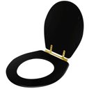 Ver imagem 2 de Tampa de Vaso Laqueado Ravena Preto para Bacia Deca com Ferragem Dourada