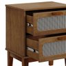 Mesa de Cabeceira Retrô Vintage 2 Gavetas Santorini Amêndoa 45 Cm com Tela Indiana - 4