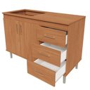 Ver imagem 6 de Kit Bancada Ilha para Cozinha + Balcão para Cooktop 1,20m 5 Bocas 2 Portas e 3 Gavetas Turim Nature