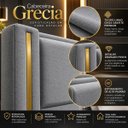 Ver imagem 5 de Cabeceira King Grecia Luxo Estofada Linho Detalhes Dourado Linho Cinza Grafite
