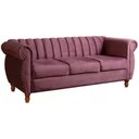 Ver imagem 1 de Sofá Chesterfield 3 Lugares Realeza Vintage Retrô Veludo Roxo