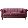 Sofá Chesterfield 3 Lugares Realeza Vintage Retrô Veludo Roxo - 2