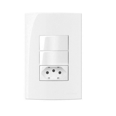 Conjunto 2 Interruptor Simples + Tomada 10a 4x2 Sleek Margirius