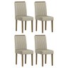 Conjunto 4 Cadeiras Ana Imbuia/veludo Nude - New Ceval - 1