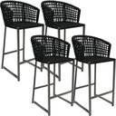 Ver imagem 1 de Kit 04 Banqueta Para Área Gourmet Cozinha Varanda Corda Náutica Porto D04 Preto - Lyam Decor