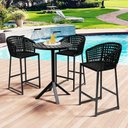 Ver imagem 3 de Kit 04 Banqueta Para Área Gourmet Cozinha Varanda Corda Náutica Porto D04 Preto - Lyam Decor