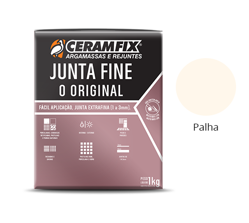 Rejunte Junta Fine Ceramfix Palha 1kg - 1