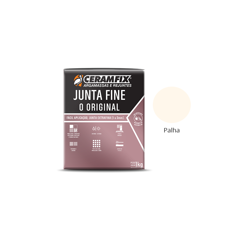 Rejunte Junta Fine Ceramfix Palha 1kg
