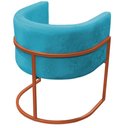 Ver imagem 5 de Kit 4 Poltrona Reforçadas Decorativa Sala de Estar Carla Base Ferro Bronze Suede Azul Tifany