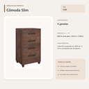 Ver imagem 4 de Cômoda Slim 4 Gavetas para Quarto Café Formimóveis