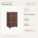 Ver imagem 3 de Cômoda Slim 4 Gavetas para Quarto Café Formimóveis