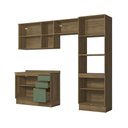 Ver imagem 5 de Armário de Cozinha Completa Torre Quente 100% Mdf 270cm Nogueira/verde Celeste Kappesberg