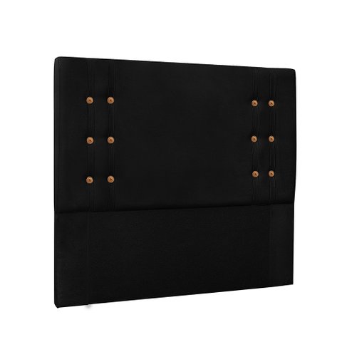 Cabeceira Cama Box Solteiro 90cm e Recamier Gênova Suede Preto S04 - D'Rossi