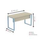 Ver imagem 2 de Mesa Escritório 1500x700x750mm M150-70pe40tub Castanheira Natural-azul Dali