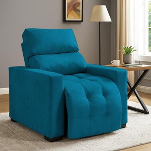 Poltrona Cadeira do Papai e Mamãe Reclinável Retrátil para Sala de Descanso Madri Turquesa