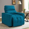 Poltrona Cadeira do Papai e Mamãe Reclinável Retrátil para Sala de Descanso Madri Turquesa - 1