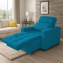 Ver imagem 2 de Poltrona Cadeira do Papai e Mamãe Reclinável Retrátil para Sala de Descanso Madri Turquesa