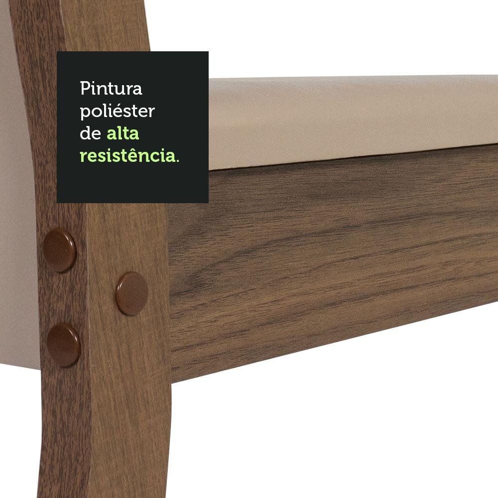 Conjunto Sala de Jantar Madesa Gabi Mesa Tampo de Madeira 2 Cadeiras - Rustic/crema/sintético Bege - 7