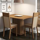Ver imagem 1 de Conjunto Sala de Jantar Madesa Gabi Mesa Tampo de Madeira 2 Cadeiras - Rustic/crema/sintético Bege
