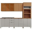 Ver imagem 2 de Cozinha Completa Modulada 5 Módulos 13 Portas 2 Gavetas Karina Ll Laranja/Angelin/Nude